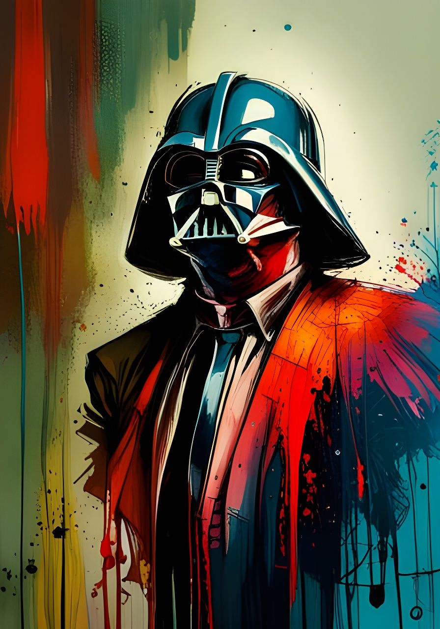 Epic Ink Splash Portrait of Darth Vader