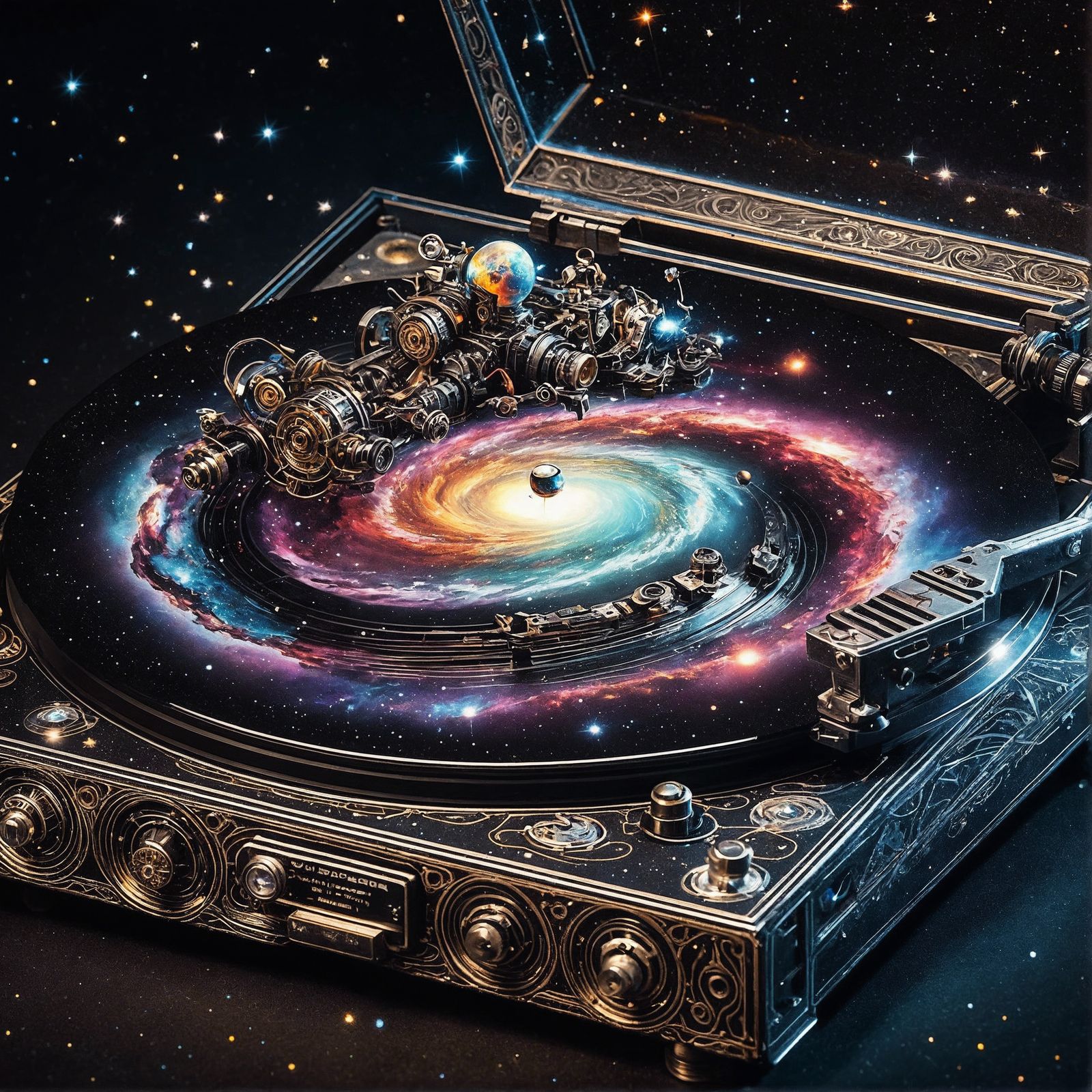 Andromeda Galaxy Vinyl Record Art