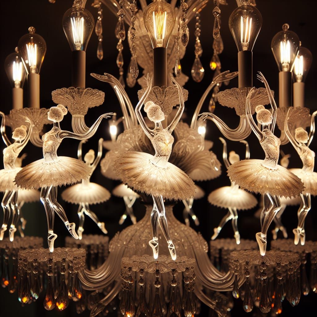 Crystal Chandelier with Ballerina Lights