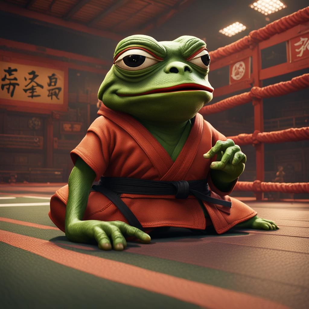 Pepe the Frog Karate Dojo: Detailed Matte Painting