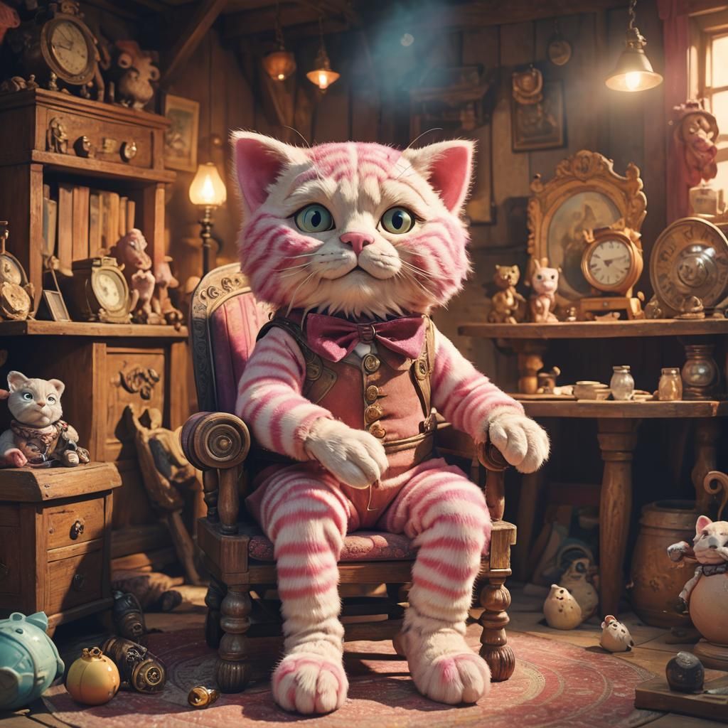 Bagpuss in Sunny Attic with Painterly Textures