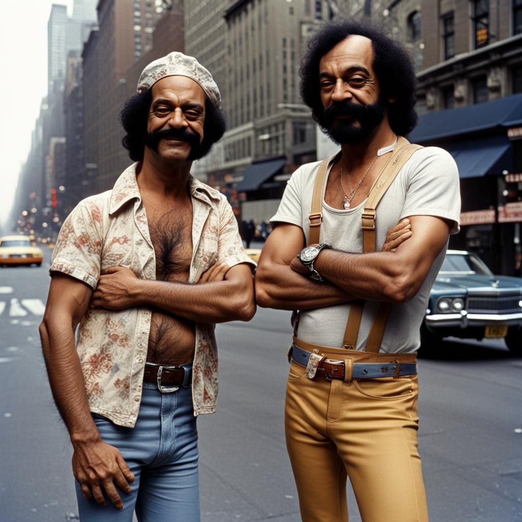 Cheech and Chong in 1973 New York City