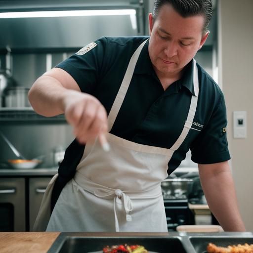 Intense Chef Portrait in a Busy Kitchen