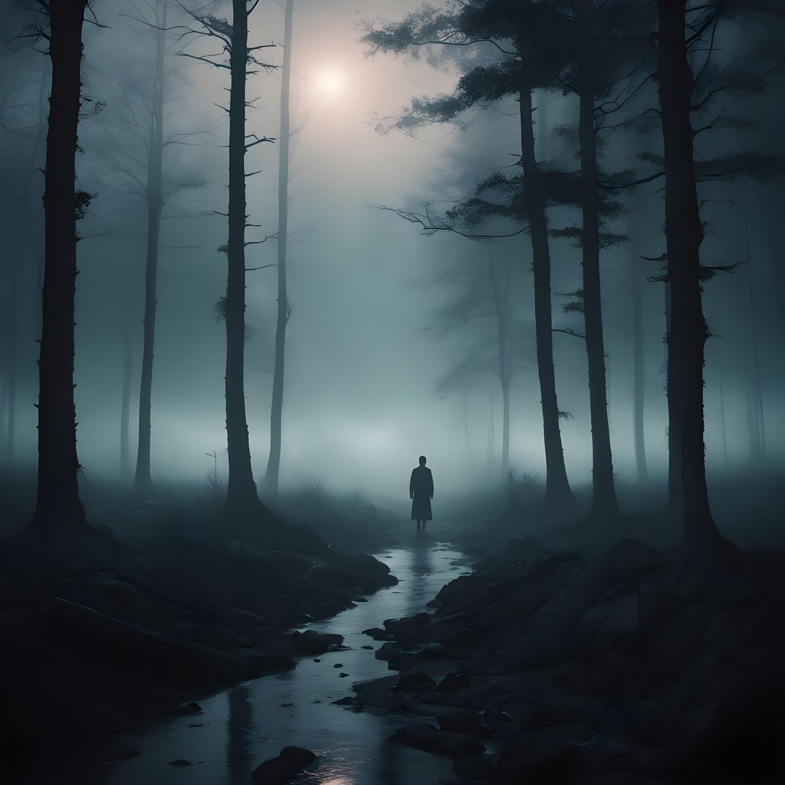 Endless Void in Eerie Fog, Cinematic Film Still