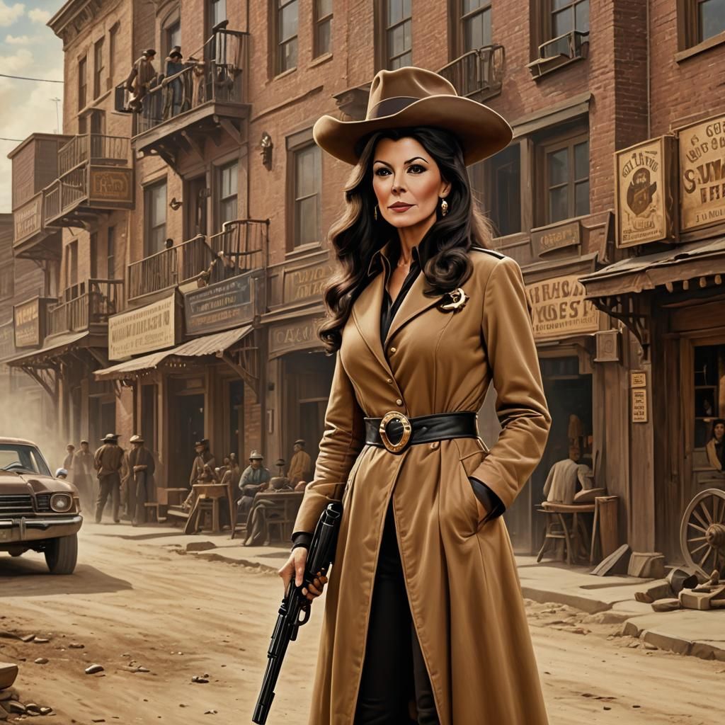 Deanna Troi as Steampunk Wild West Gunslinger