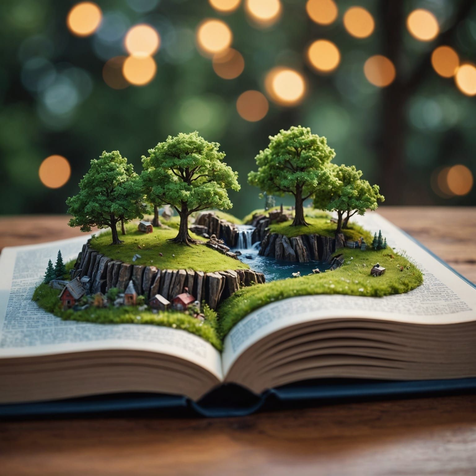 Magical Landscape Emerges From Book in Hyperreal 3D