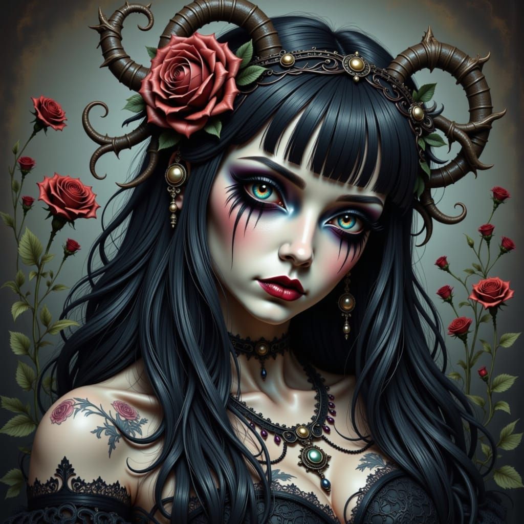 Nightmarish Figure in Decaying Landscape, Surreal Biomechani...