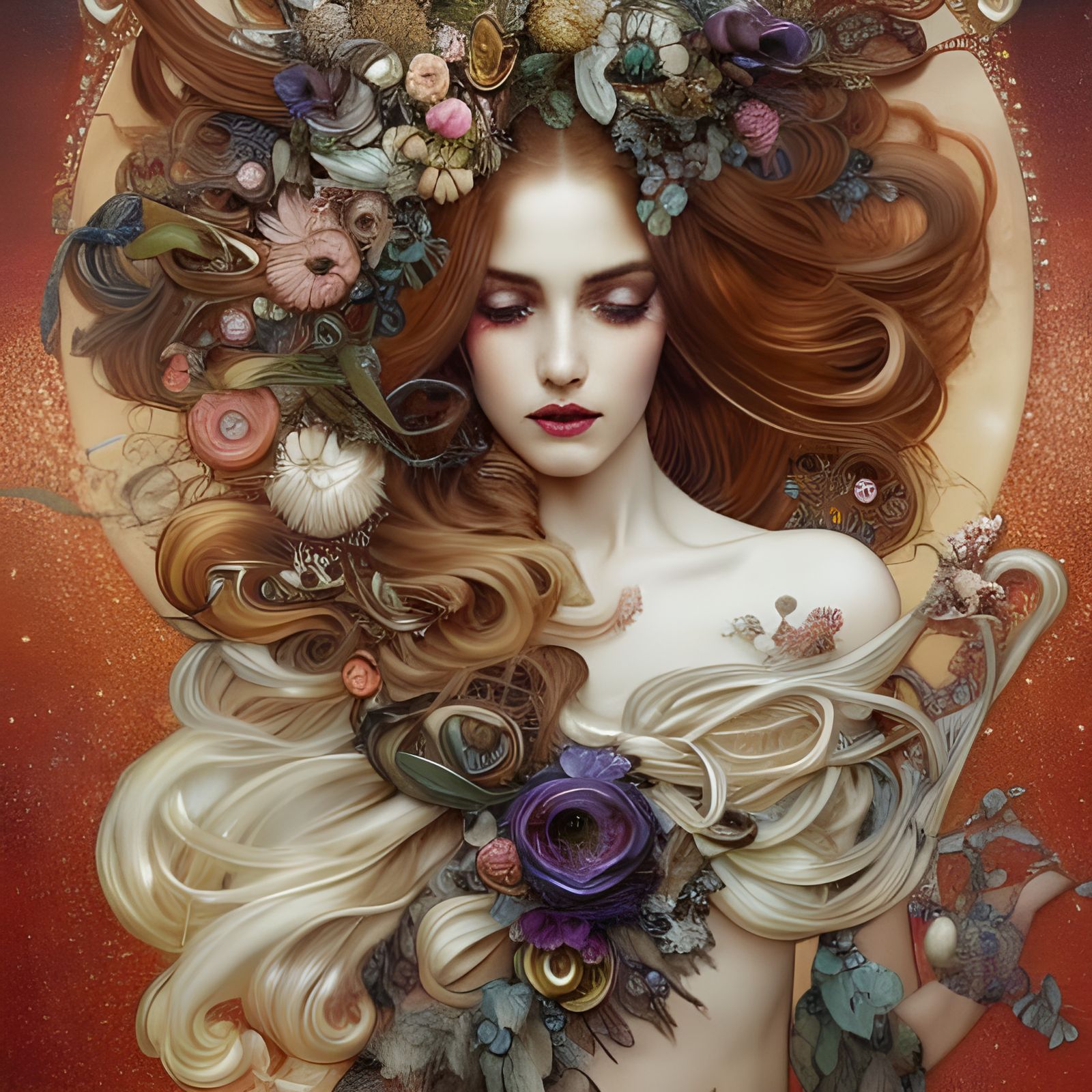 Gorgeous Woman with Flowing Hair: Photorealistic 8K Render