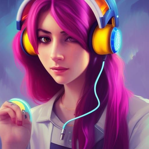 Marijuana Gamer Girl in Arcade Style