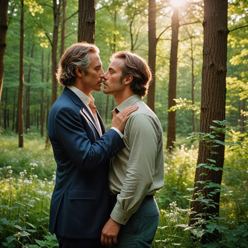 Intimate Forest Dance: A Romantic Photograph