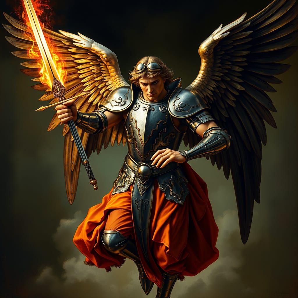 Renaissance Angel Descends in Iridescent Splendor