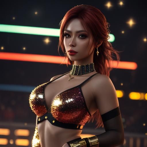 Charming Rumba Dancer in Realistic Cinematic Style