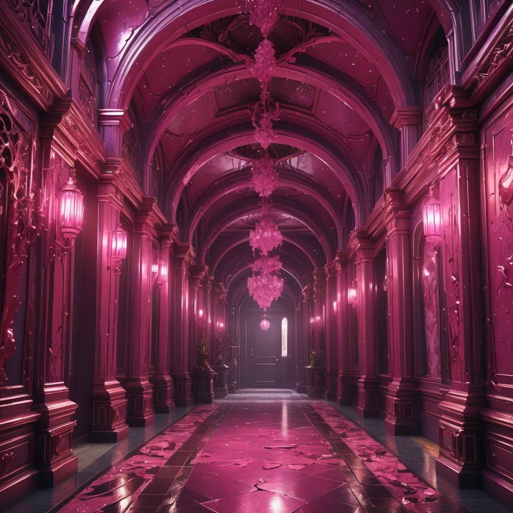 Pink Sapphire Hallway in Detailed Matte Style