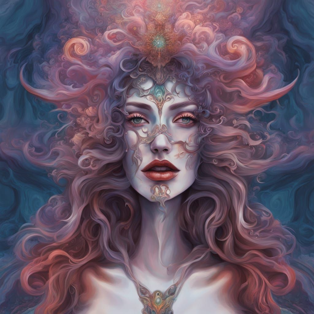 Genderbent Surrealist Character in Warped Reality