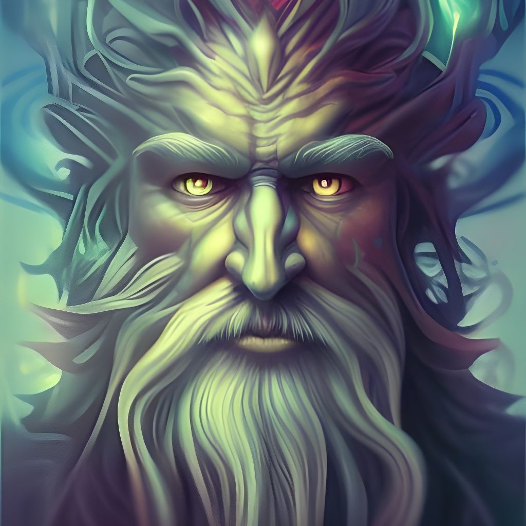 Muscular Wizard Portrait in Vibrant Fantasy Art