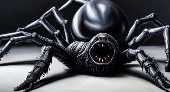 Giger-Inspired Alien Spider: Photorealistic Masterpiece