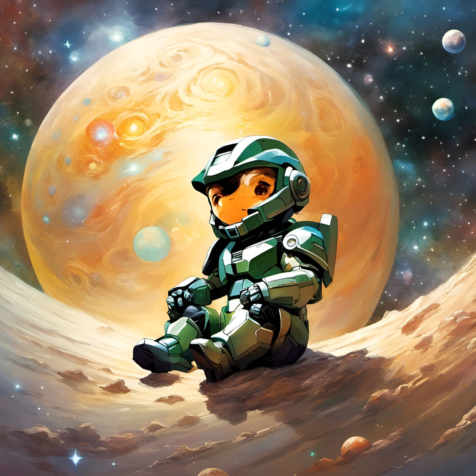 Adorable Baby Master Chief Among the Stars