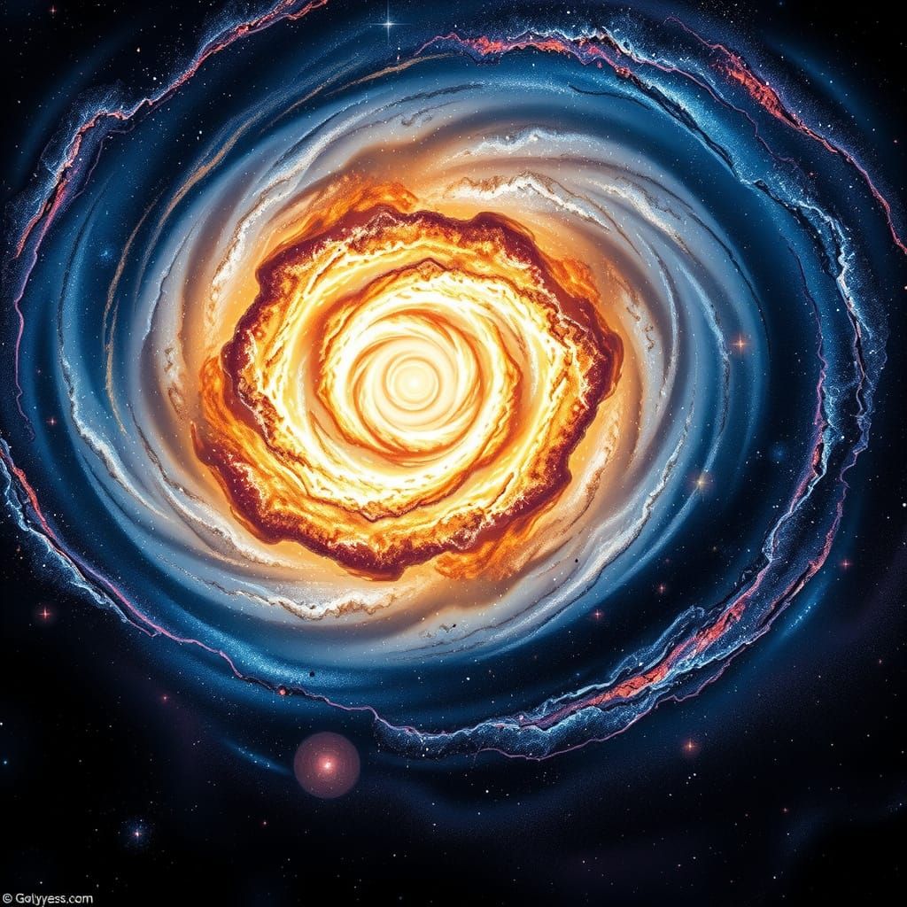 Vibrant Spiral Galaxy in Cosmic Comic Book Style