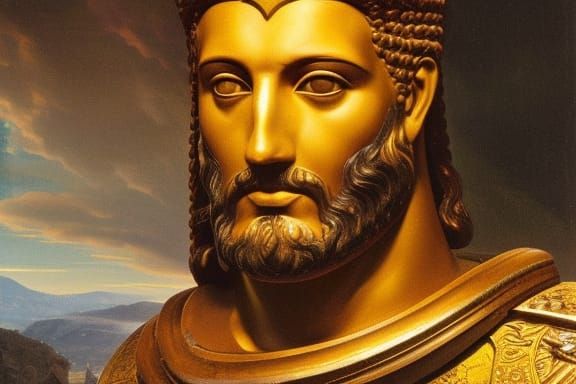 Greek General Portrait in Minoan Colors