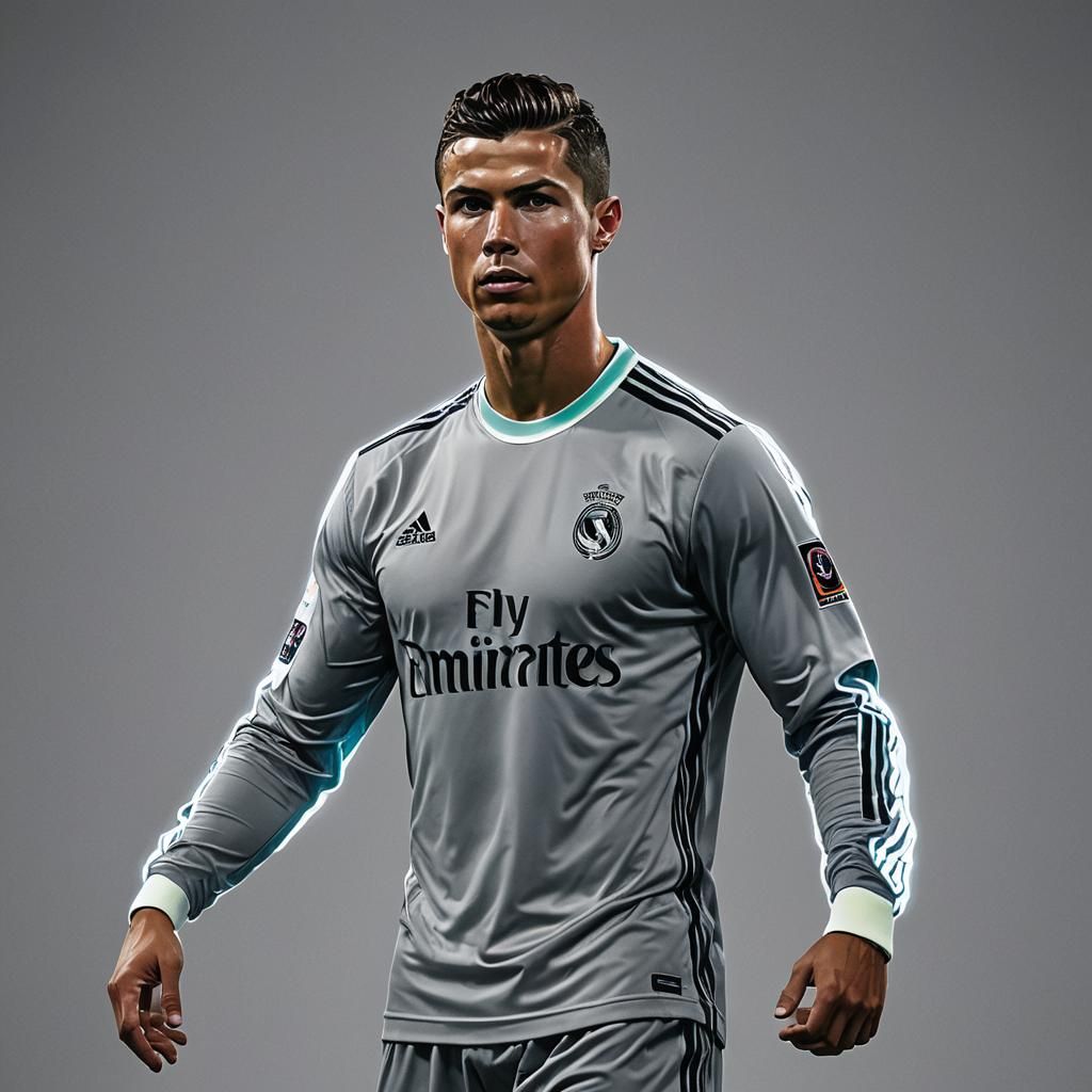 Ronaldo in Neon Light Art