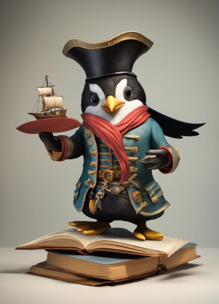 Penguin Pirate Captain Brought to Life in 3D Render