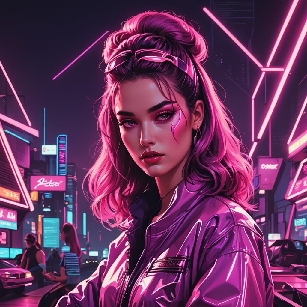 Synthwave Neon: A Girls-Only Retro Scene
