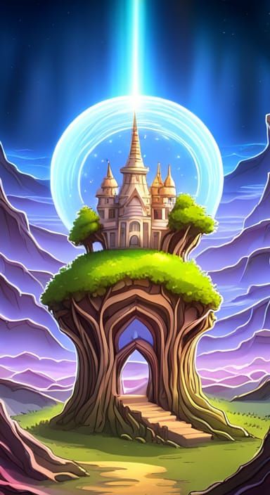 Prismatic Chibi Unicorn in Fantasy Kingdom Art