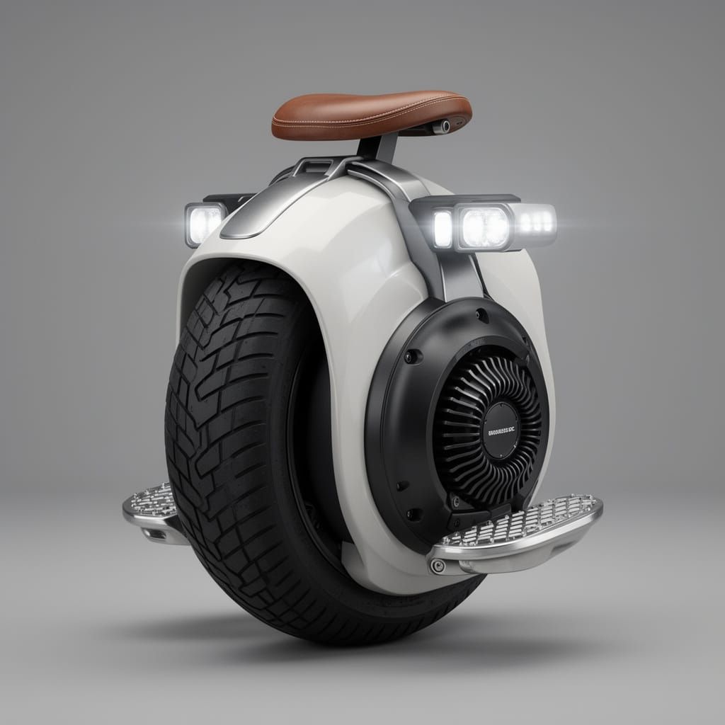 Futuristic Electric Unicycle: Industrial Design Render