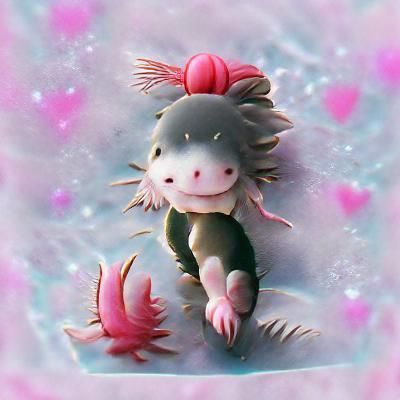 Delightful Axolotl Portrait in Playful Colors