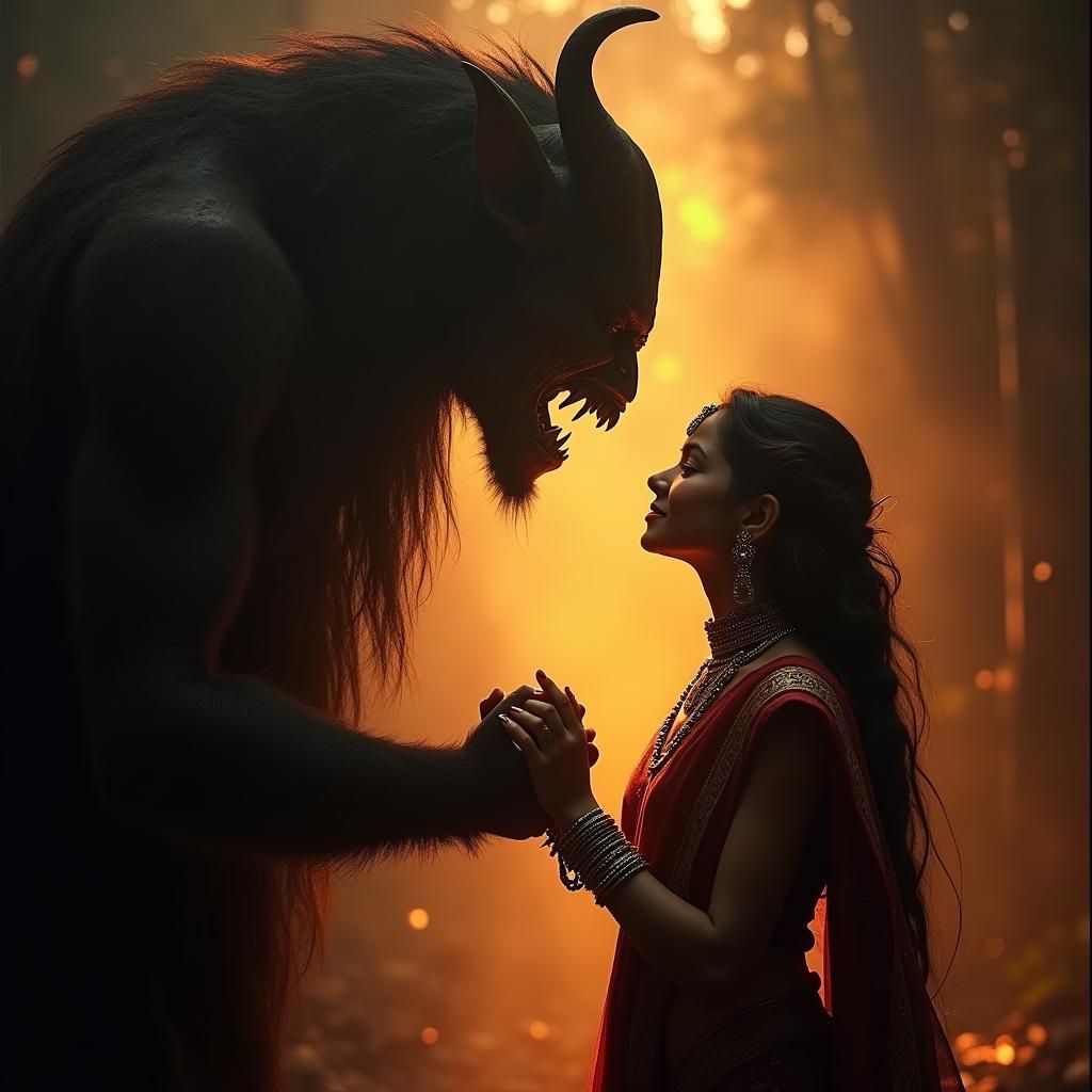 Girl and Demon: Cinematic Dark Fantasy Image