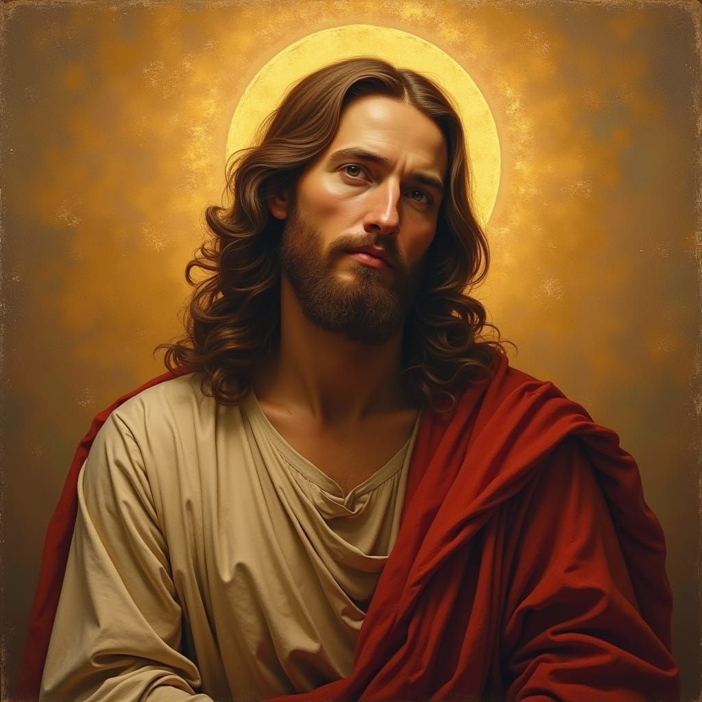 Jesus in a Golden Jerusalem Landscape