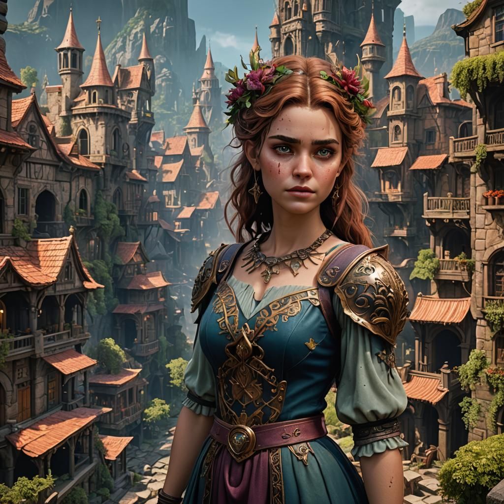 Detailed Matte Painting of a Girl in 8K