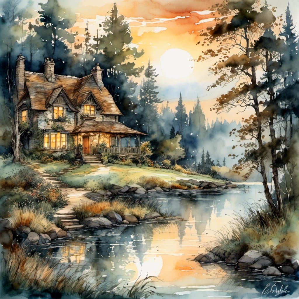 Old Worn House in the Forest