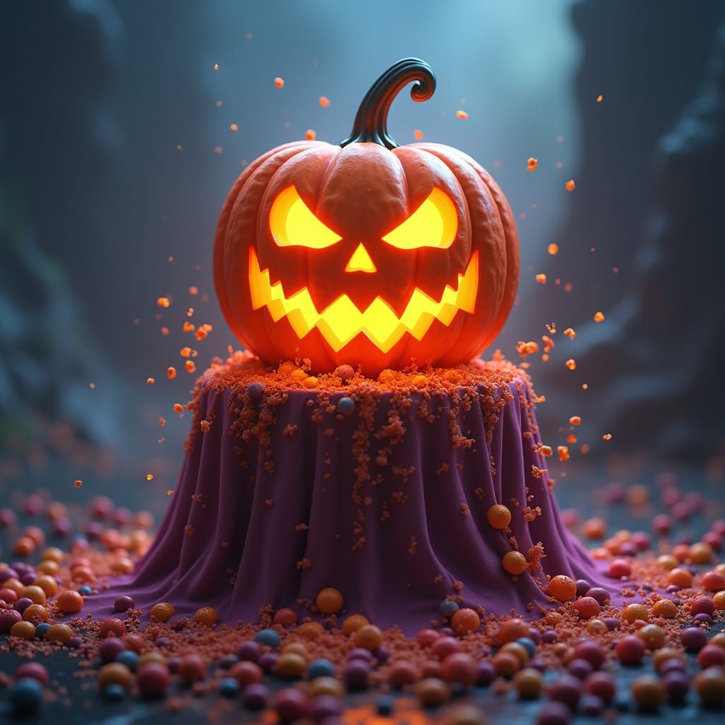 Enchanted Jack-o'-Lantern Candy Explosion in Unreal Engine