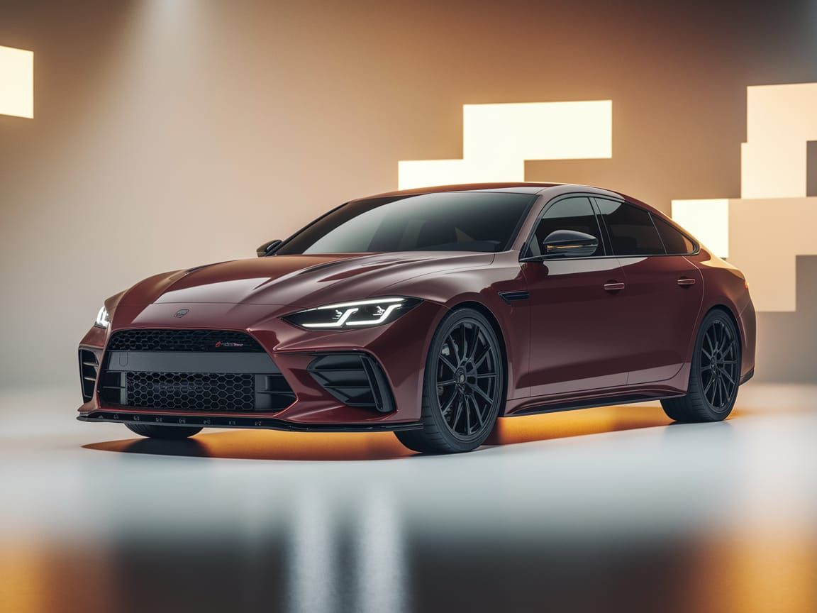 Modern German Executive Sedan in Wine Red Metallic