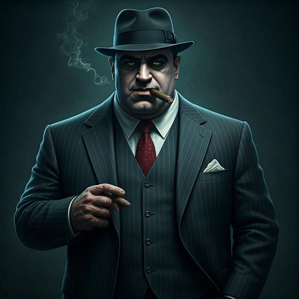 Dark Fantasy Mob Boss Shark Hybrid in Gothic Horror Style