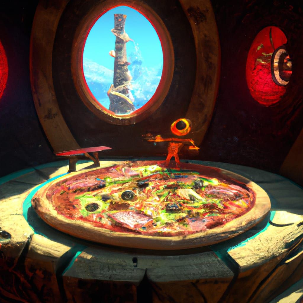 Pizza Personified: Detailed Matte Painting