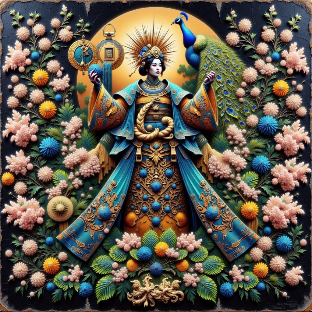 Distressed Wall Triptych in Avant-Garde Japanese Style