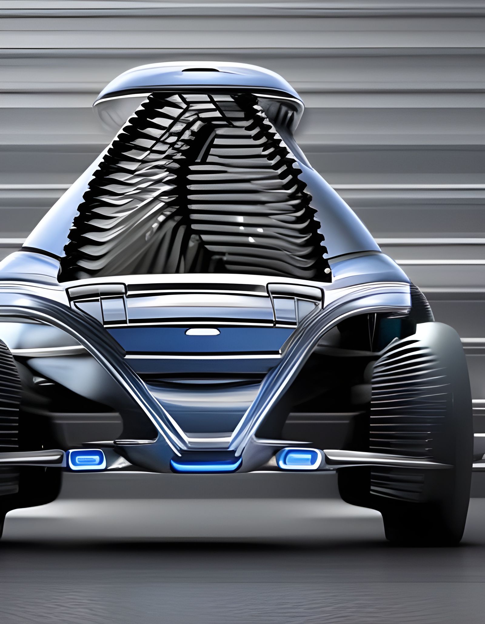 Futuristic Hybrid Alien-Human Automobile Engine Design