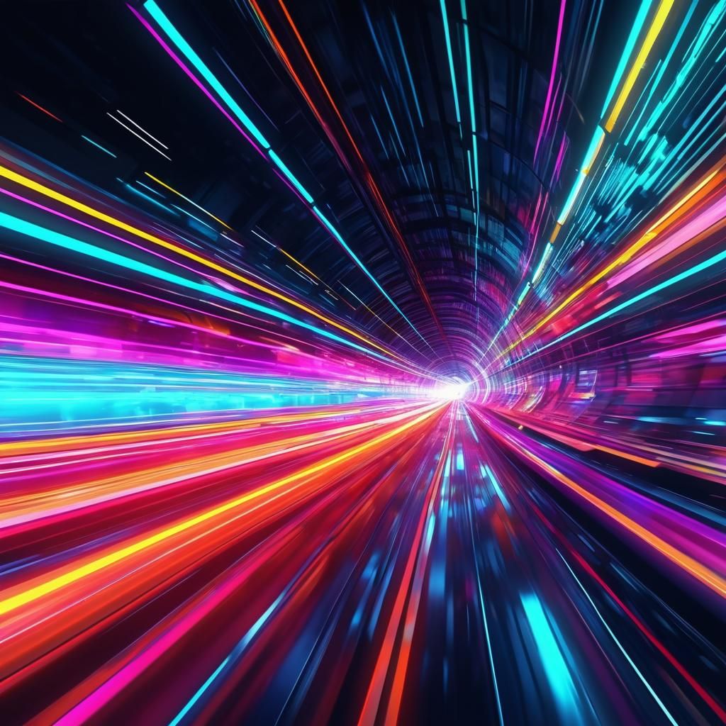 Abstract Supercharged Acceleration in Neon Colors