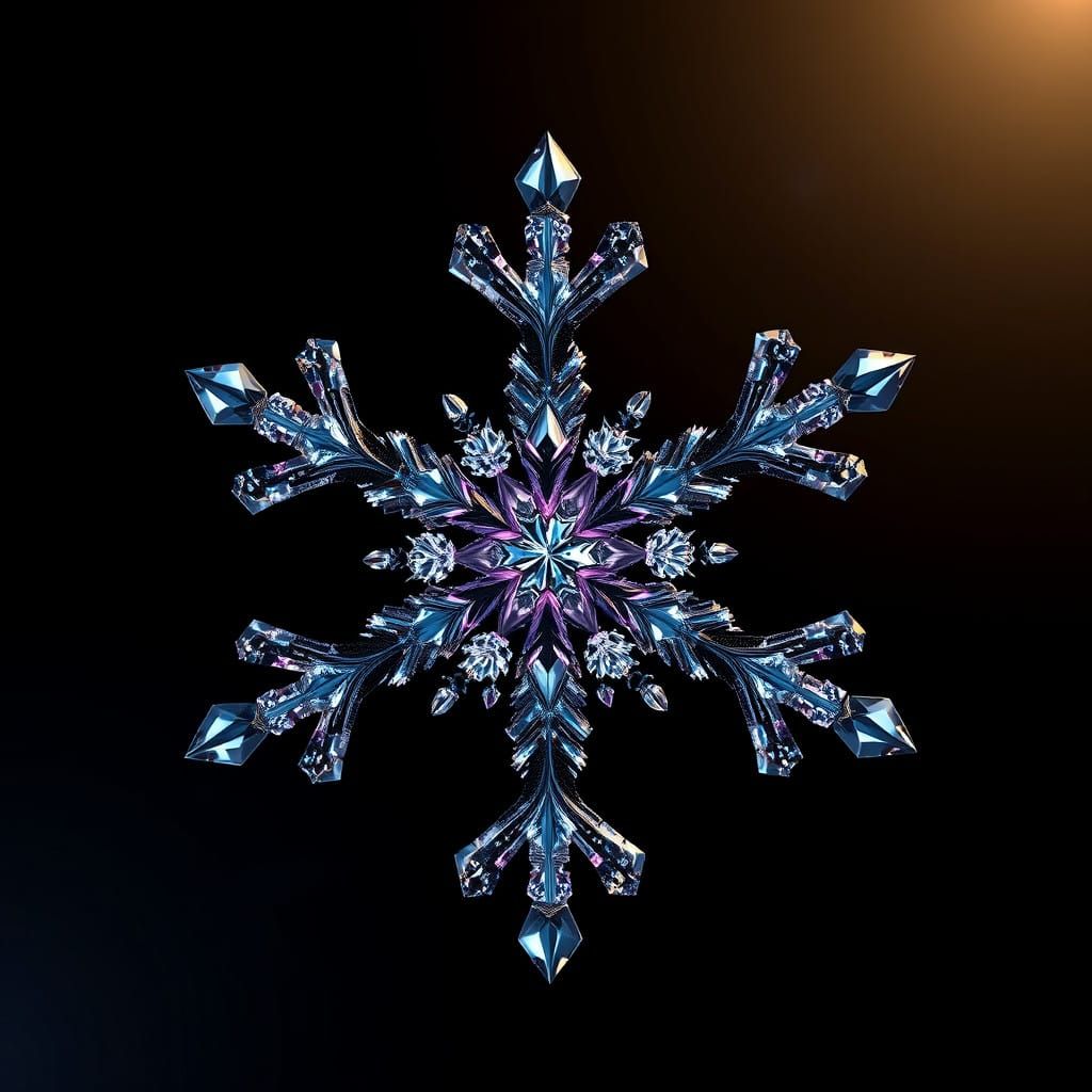 Celestial Gemstone Snowflake in Velvet Black