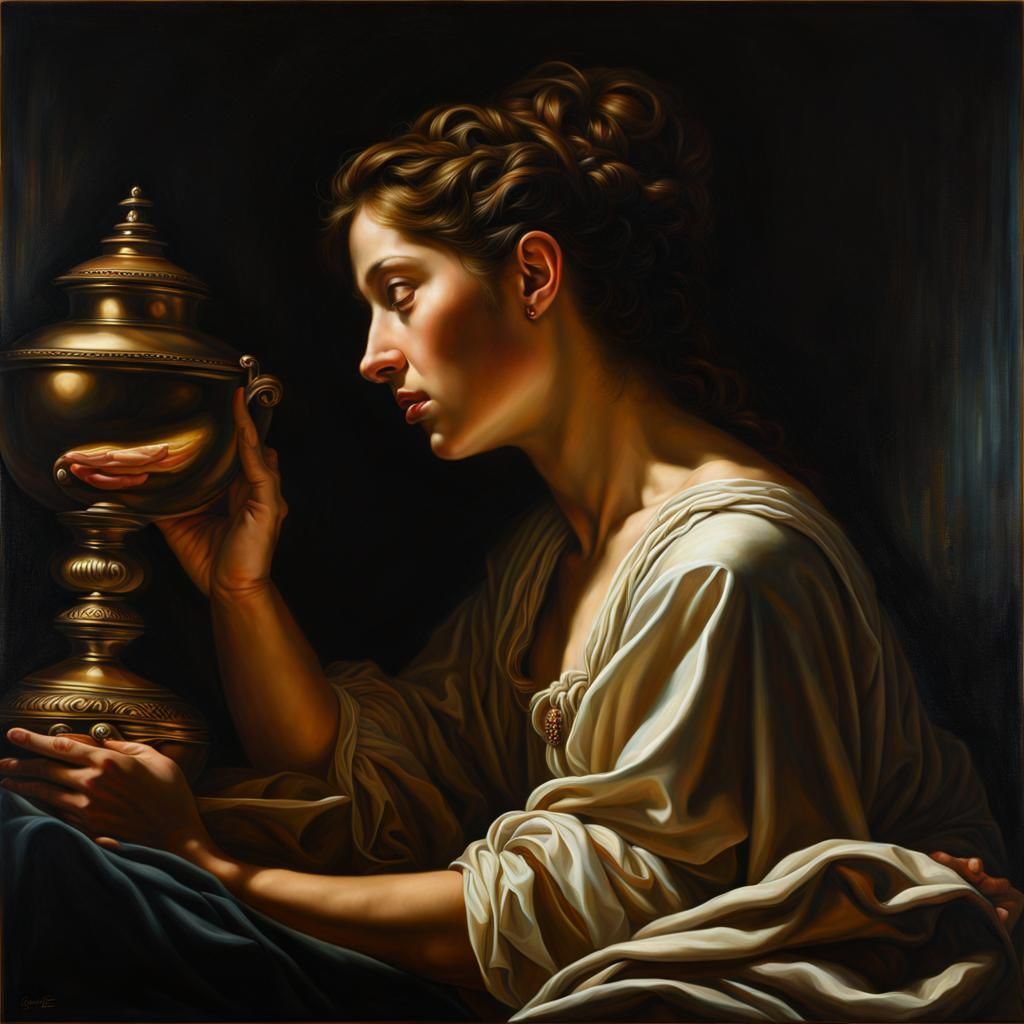 Dramatic Sacrifice in Baroque Style Oil Painting