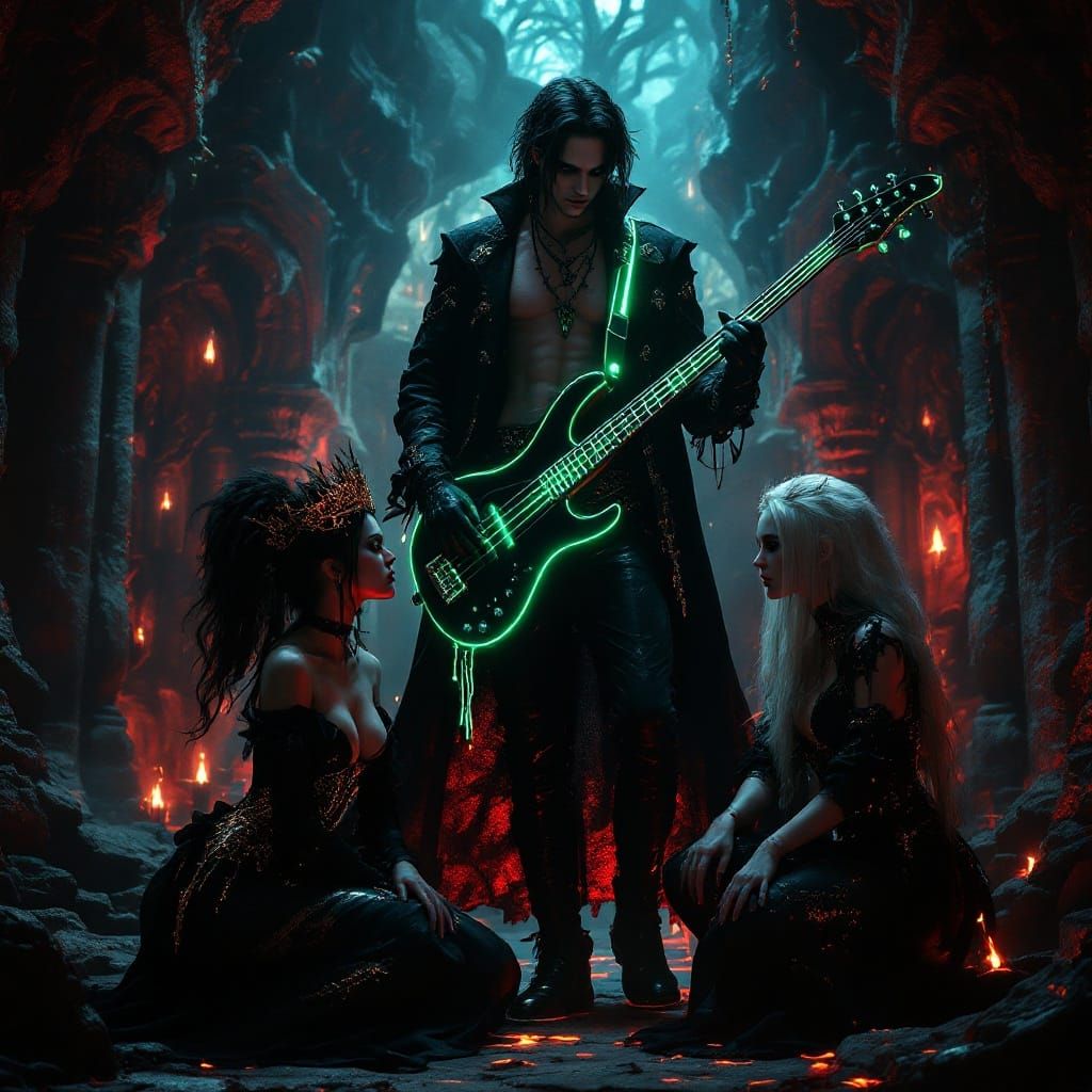 Goth Vampires in Immersive Dark Dungeon Scene