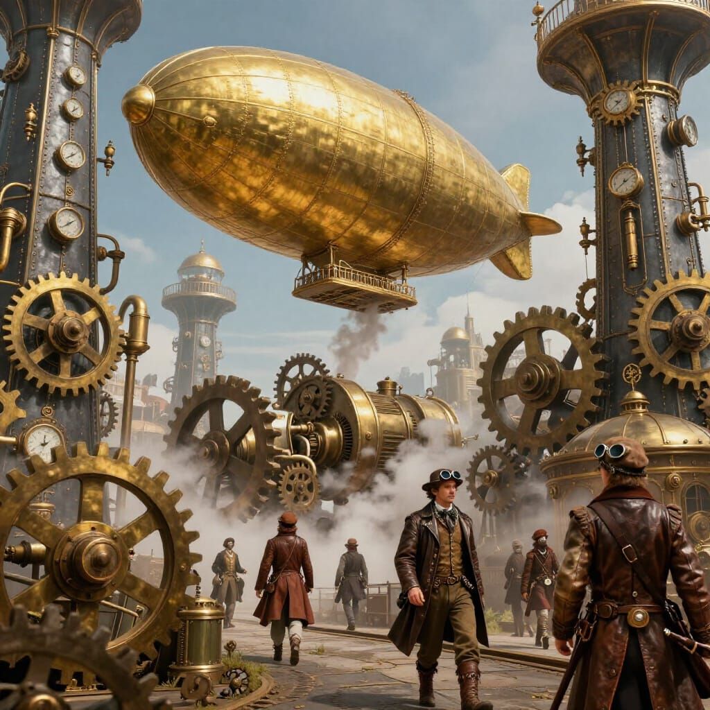 Steampunk Skies: Airships Among Iron Towers