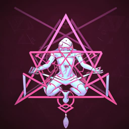 Sacred Geometry Yoga Graffiti Logo in 3D