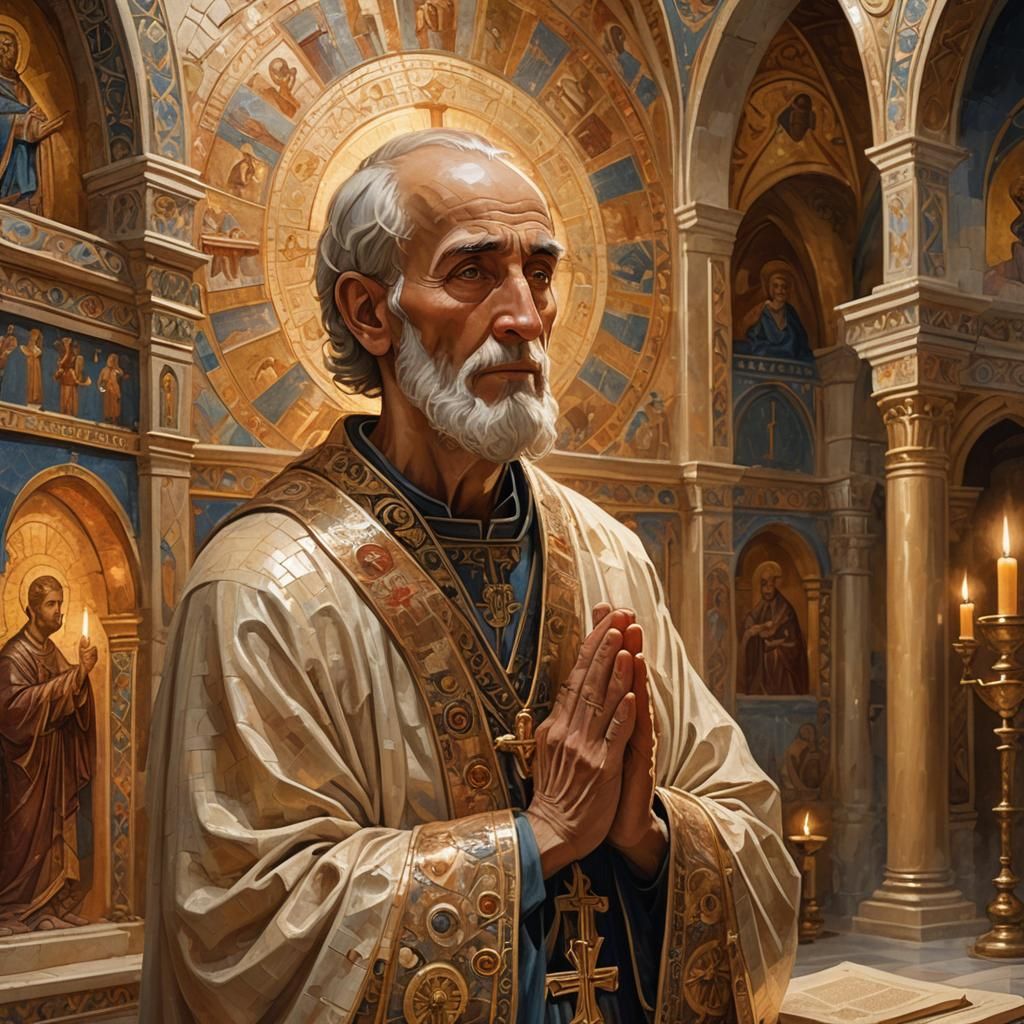 Ethereal Liturgical Illustration of Divine Healing