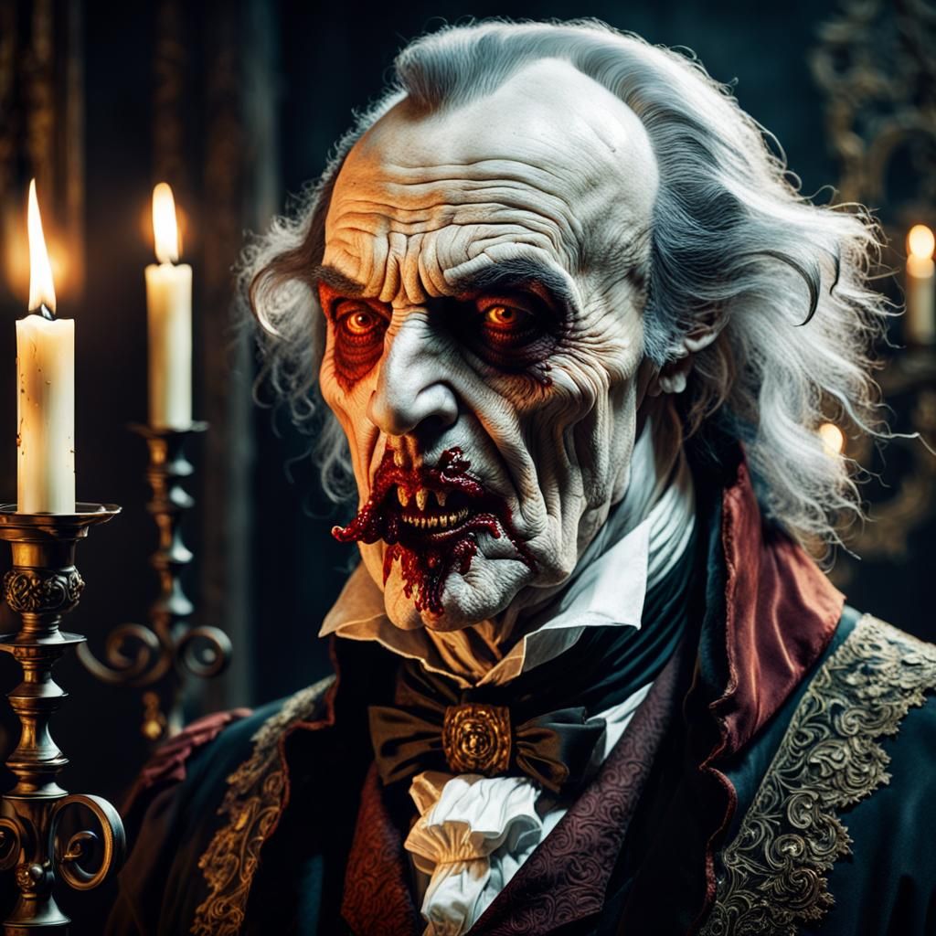 Vampire in French Clothes: a Gothic Surrealist Painting