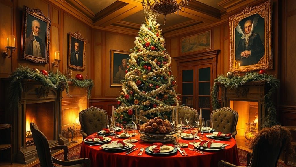 Winter Wonderland in a Surreal Christmas Setting