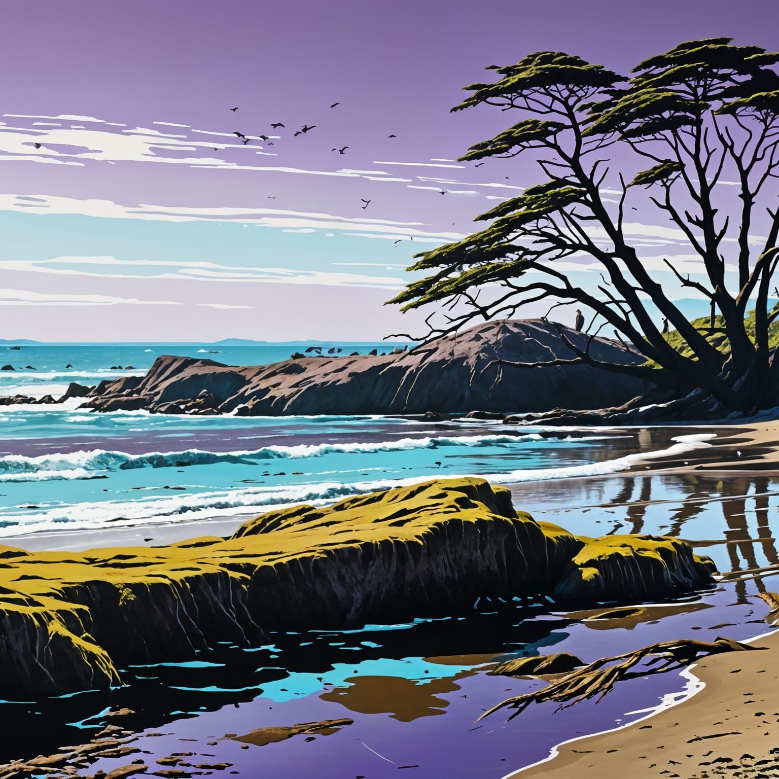 Pacific Northwest Low Tide in Vibrant Colors