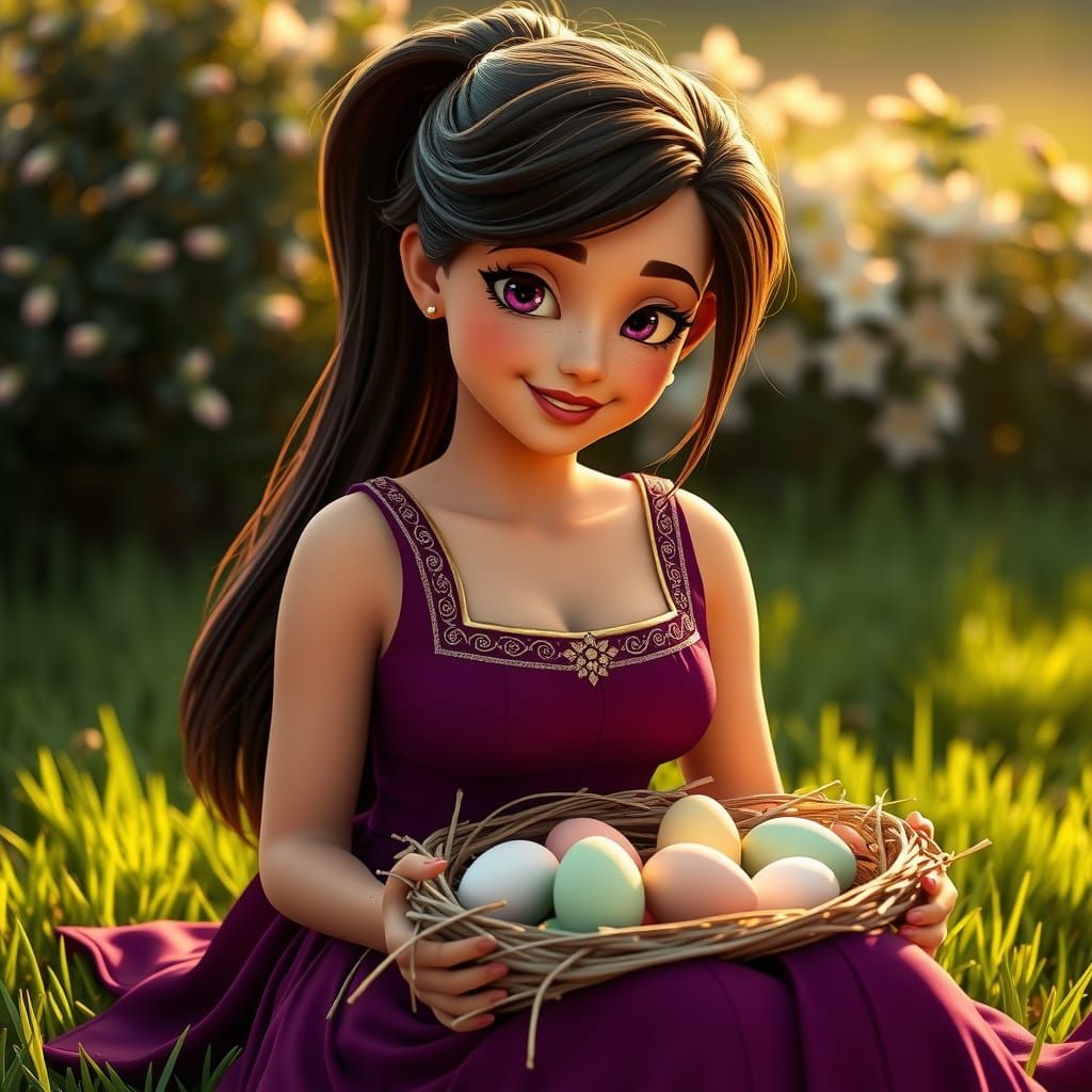 Spring Goddess in Elegant Greek Attire